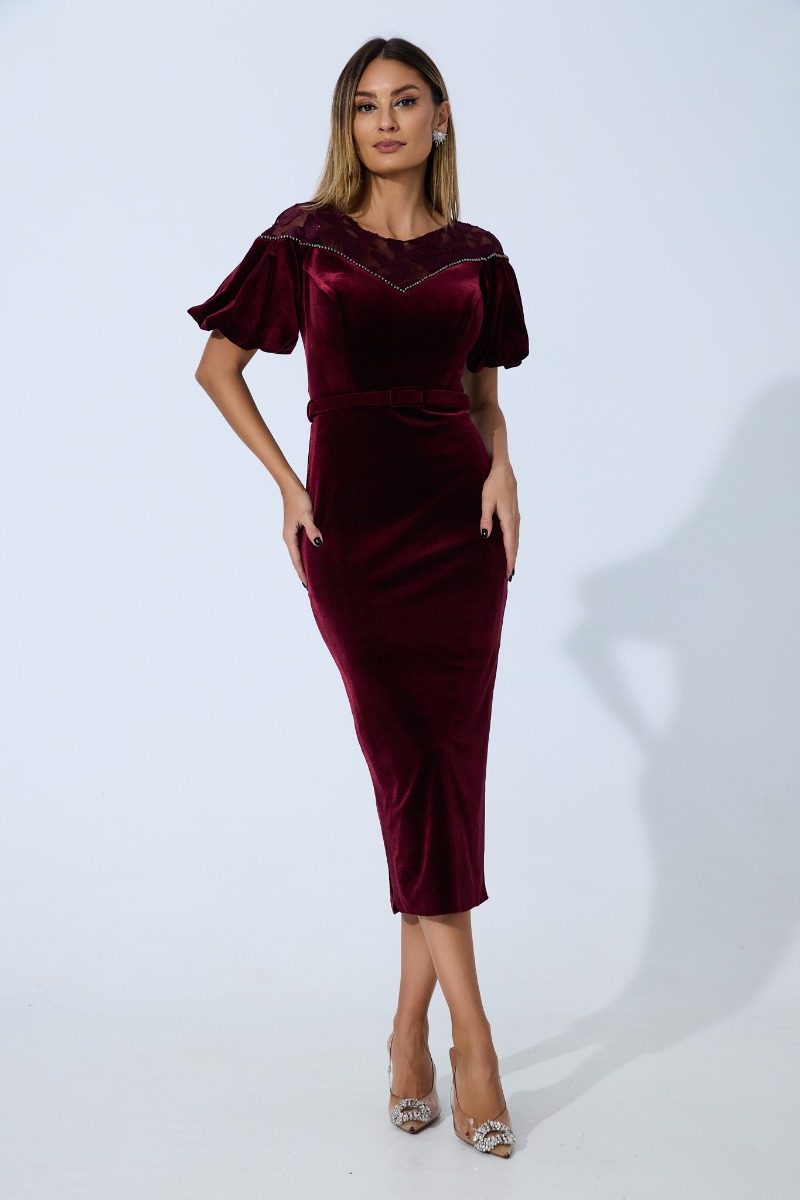 Rochie de ocazie Esterra Bordo