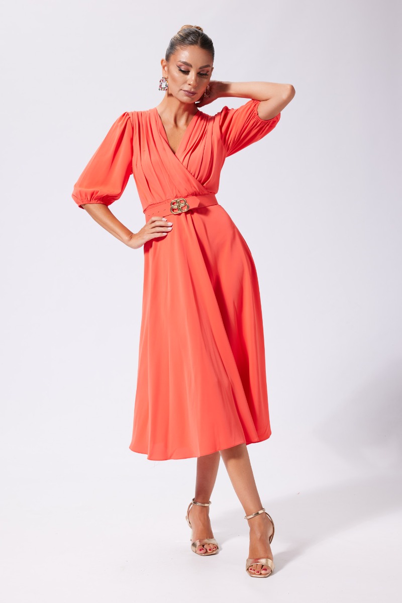 Rochie eleganta Selora Orange