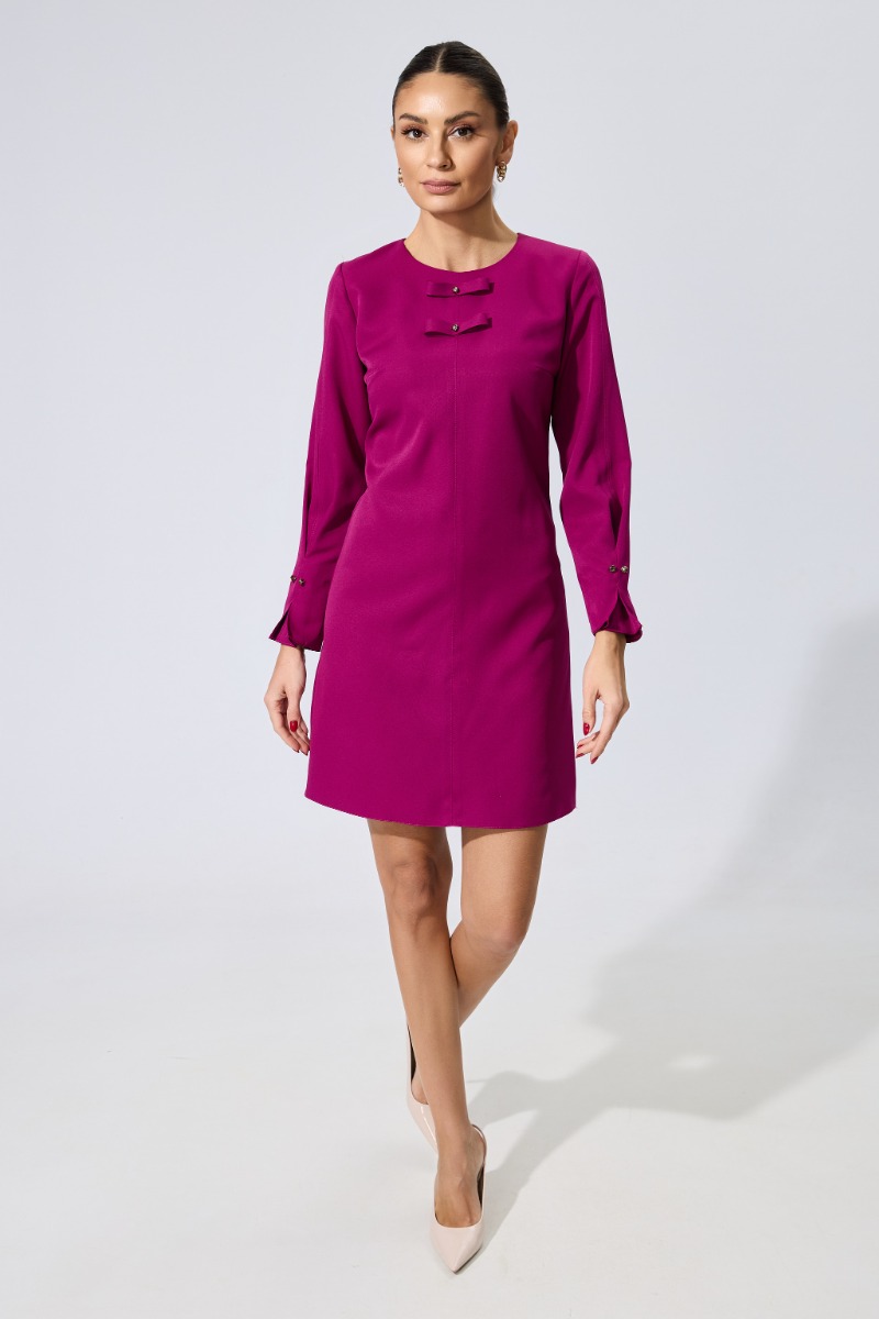 Rochie Moze eleganta scurta cu fundite Maniola Magenta