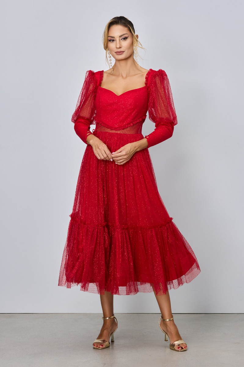 Rochie de ocazie Poeme Rosie