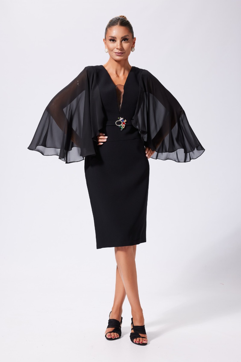 Rochie eleganta Francia Neagra