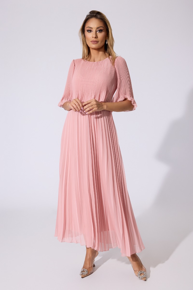 Rochie eleganta din voal plisat Valentina Rose